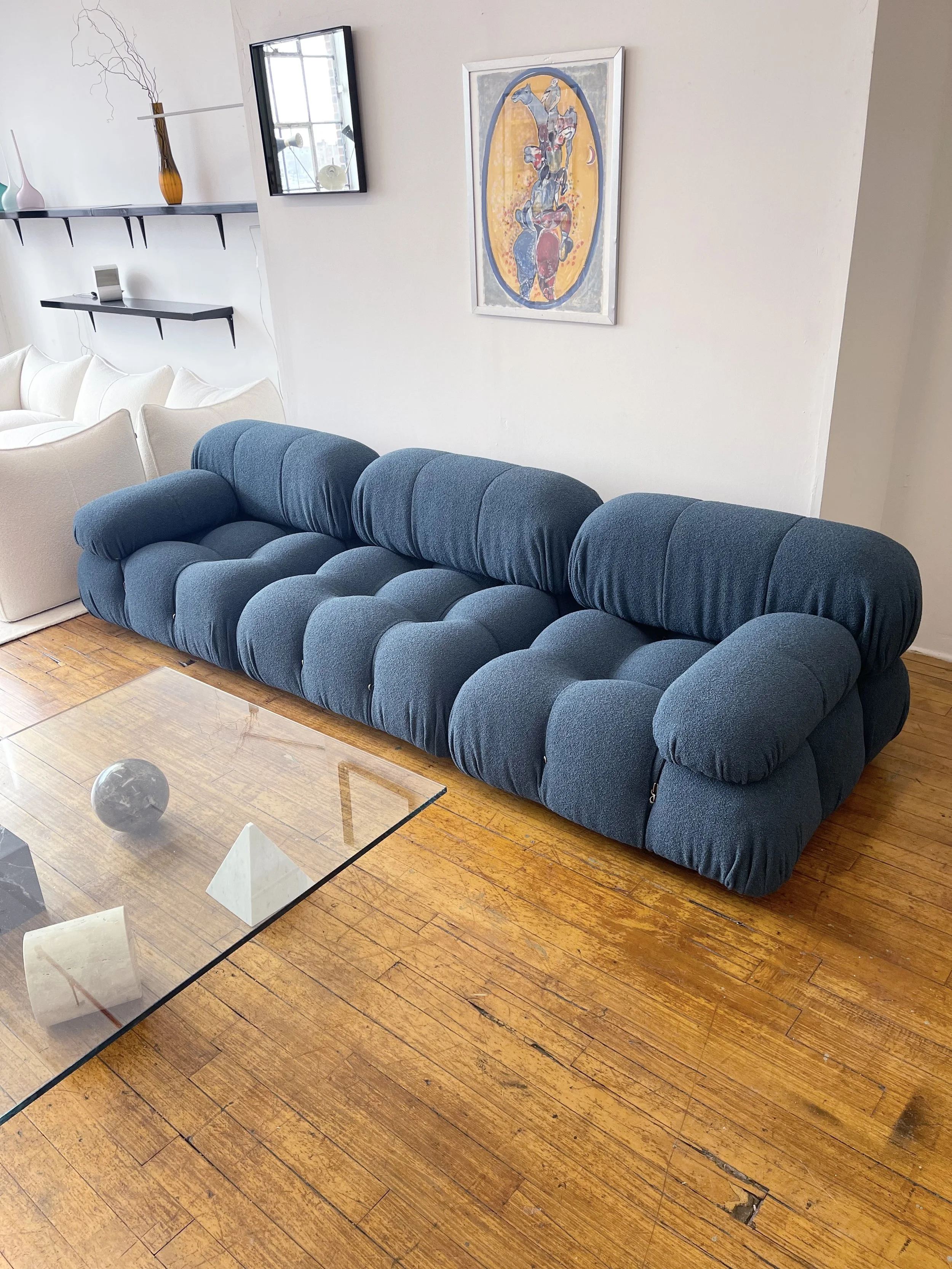 Camaleonda Sofa by Mario Bellini 1970s B&B Italia in Blue Boucle